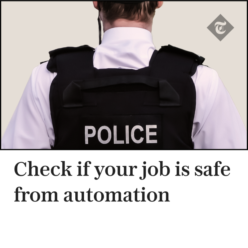 Telegraph's tweet photo. According to a recent study, AI could displace up to 275,000 private sector jobs in Britain alone. See if yours is at risk - and learn more about the future of working with artificial intelligence.
