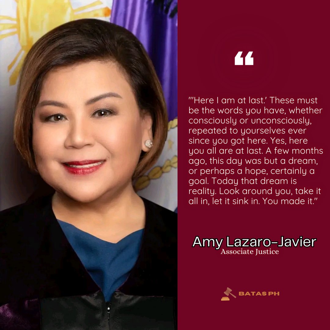 This was emphasized by Associate Justice Amy Lazaro-Javier as she delivered a message in the mass oath taking and signing of the Roll of Attorneys to the 2024 Successful Bar Examinees on Friday, January 24, 2025 at the SMX Convention Center, Mall of Asia Complex in Pasay City.