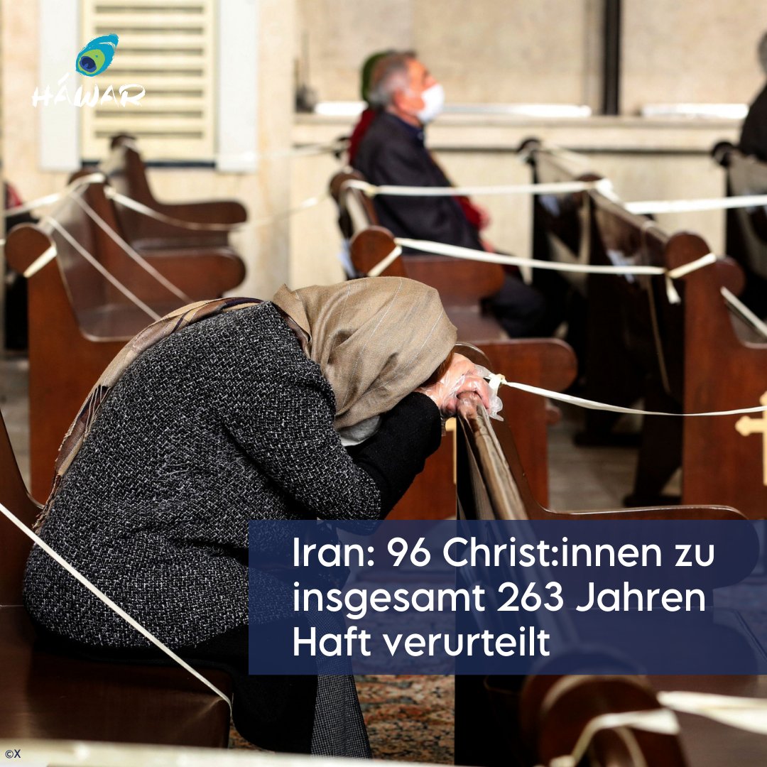HawarHelp's tweet photo. #Iran: Die Lage der (konvertierten) Christ:innen hat sich im Jahr 2024 in der Islamischen Republik Iran weiter verschärft. Das berichtet die NGO @articleeighteen in ihrem neuen Jahresbericht. 96 Christ:innen wurden zu insgesamt 263 Jahren Haft verurteilt. https://t.co/mxNotoHyo5