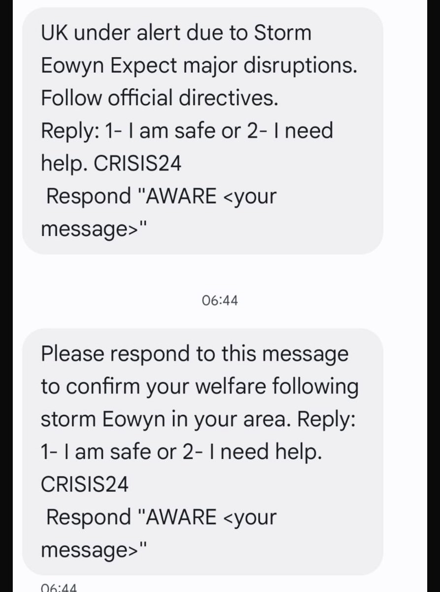 CTSI_UK's tweet image. 🚨 SCAM ALERT: Fake Storm Éowyn welfare texts mimic legit systems like Crisis24 to harvest data. DO NOT reply or click links. Forward to 7726 to report &amp;amp; verify messages with trusted sources. Stay safe! 🌪 #StormÉowyn #ScamAlert #ConsumerProtection