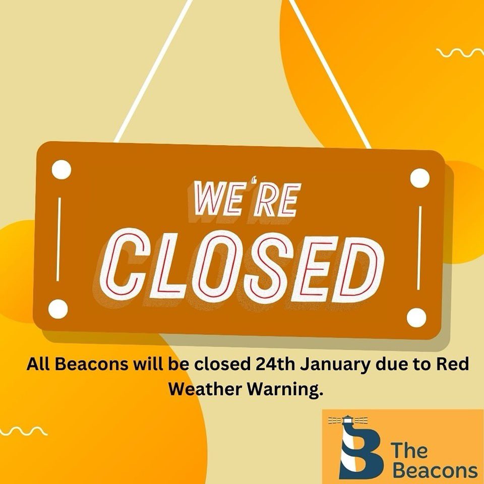 A reminder that we are CLOSED today due to the weather warnings.