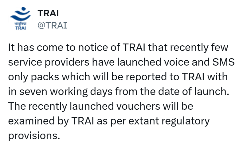 NalinisKitchen's tweet photo. Finally, @TRAI noticed my post.
Waiting for your actions. https://t.co/3wm9FXYw8m
