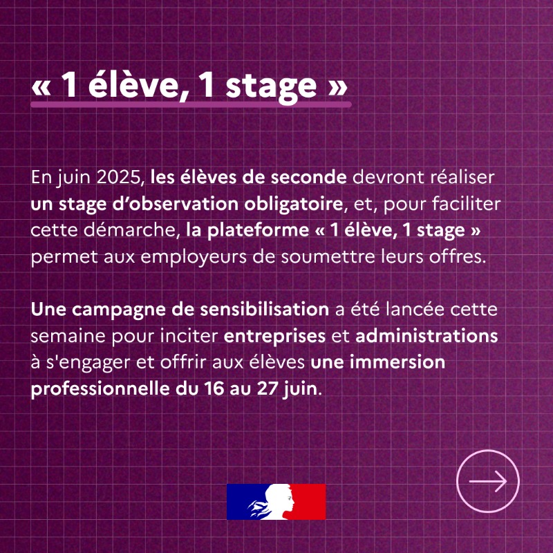 gouvernementFR's tweet photo. Les 4 actus de la semaine 🗞️

🧑‍💻 Plateforme « 1 élève, 1 stage »
🇫🇷 Forum de Davos
📆 Journée nationale contre le sexisme
🥐 Records pour le tourisme français