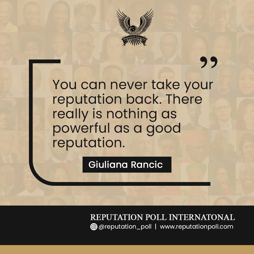 🌟 "Your reputation is your most valuable asset." 🌟

Giuliana Rancic's words remind us of a universal truth: A good reputation is priceless. Once damaged, it’s incredibly difficult if not impossible to fully reclaim. 

In both personal and professional spheres, our reputation