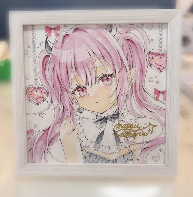 名古屋コミティアに持ってく予定の水彩原画です!2つとも額縁に入れてお渡ししますお渡し方法は先着と抽選の予定です!←先着 抽選→ 