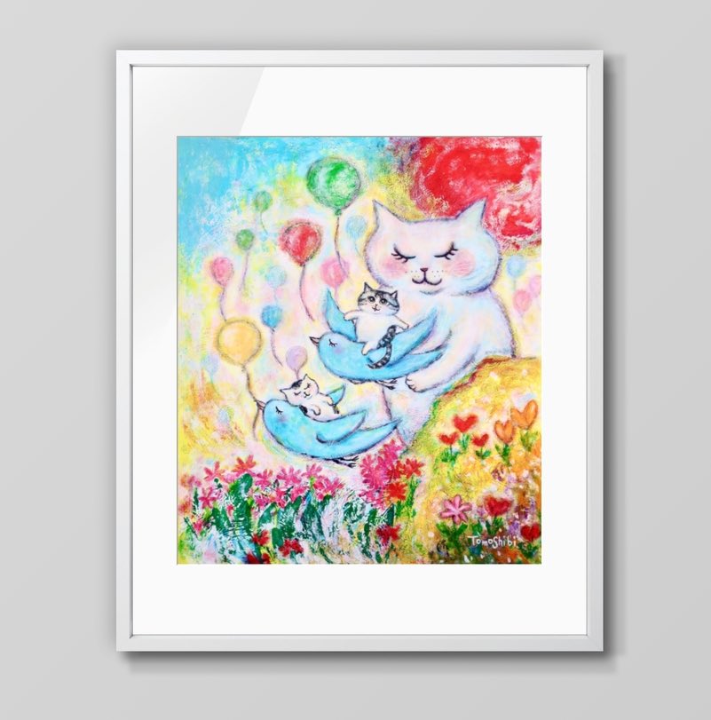 新作「happiness」🎈🐈
ジクレーアートに追加しました♪

スヤスヤ( ˘ω˘ ) .｡oO 

#猫 #アート #ねこ #猫のいる幸せ #イラスト #絵画 #アートのある暮らし #インテリア #額縁のある展覧会 #Tomoshibi #art #cats #catart #painting #artgene