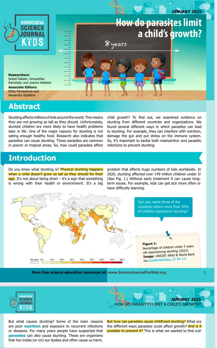 Webster Research Group (@jowebster_group) on Twitter photo Delighted to share our <a href="/TrendsParasitol/">Trends in Parasitology</a> paper has been converted in a wonderful Teen Science version, examining the ways parasites can cause childhood stunting, with lots of added extras for teachers, SEN and beyond.
sciencejournalforkids.org/articles/how-d…
<a href="/actionstunting/">UKRI GCRF Action Against Stunting Hub</a>
<a href="/RoyalVetCollege/">Royal Veterinary College (RVC)</a> Delighted to share our <a href="/TrendsParasitol/">Trends in Parasitology</a> paper has been converted in a wonderful Teen Science version, examining the ways parasites can cause childhood stunting, with lots of added extras for teachers, SEN and beyond.
sciencejournalforkids.org/articles/how-d…
<a href="/actionstunting/">UKRI GCRF Action Against Stunting Hub</a>
<a href="/RoyalVetCollege/">Royal Veterinary College (RVC)</a>