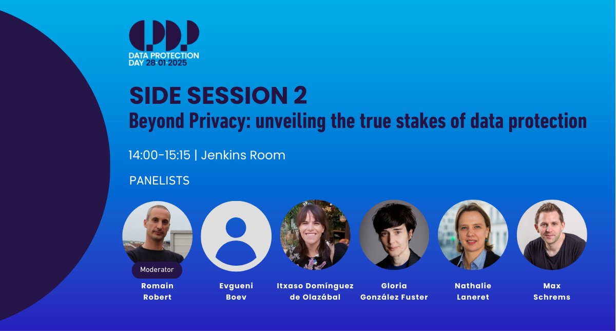 CPDP Conferences (@cpdpconferences) on Twitter photo CPDP - Data Protection Day 2025
“Beyond Privacy: Unveiling the True Stakes of Data Protection."
Follow Evgueni Boev, <a href="/itxaso/">itxaso</a>, <a href="/FusterGloria/">gloria gonzález fuster</a>, <a href="/NathalieLaneret/">Nathalie Laneret</a> and <a href="/maxschrems/">Max Schrems 🇪🇺</a> in a conversation moderated by <a href="/TetsuwanAstro/">Romain Robert</a>.
This panel delves into the essence and core purpose of CPDP - Data Protection Day 2025
“Beyond Privacy: Unveiling the True Stakes of Data Protection."
Follow Evgueni Boev, <a href="/itxaso/">itxaso</a>, <a href="/FusterGloria/">gloria gonzález fuster</a>, <a href="/NathalieLaneret/">Nathalie Laneret</a> and <a href="/maxschrems/">Max Schrems 🇪🇺</a> in a conversation moderated by <a href="/TetsuwanAstro/">Romain Robert</a>.
This panel delves into the essence and core purpose of