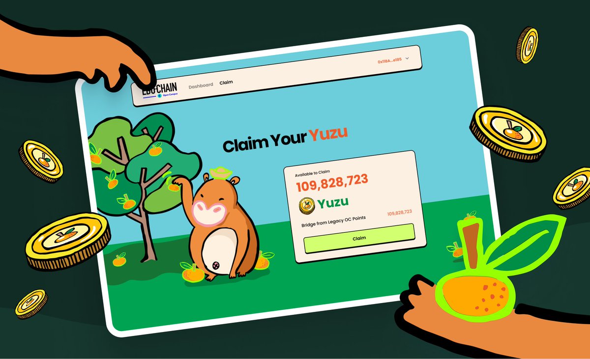 opencampus_xyz's tweet photo. Yuzu Claim for OC Points Holders, Testnet Participants, and @CapyFriends is now live! 🍊 https://t.co/CwAAfWnnDP