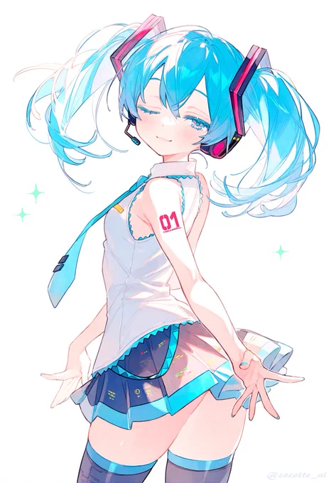 #初音ミク ショートツインテ振り向きミクさん 
