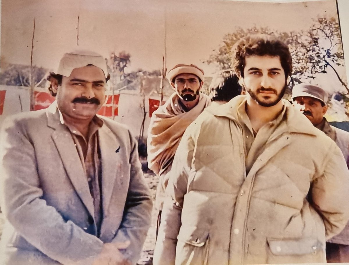 hyrbyair_marri's tweet photo. January 20, 1988, Jalalabad, Afghanistan. My father and I went to pay our last respects to Khan Abdul Ghaffar Khan "Bacha Khan." 

We went from Kabul to Jalalabad, and then drove to Torkham Border Crossing (Durand Line). The Afghan Nation received him with pride and were honoured that he wished to be buried at Jalalabad. 

"Only a dead nation remembers its heroes when they die. Real nations respect them when they are alive."
- Khan Abdul Ghaffar Khan

These photographs were recently gifted to me by Gulam Qadir Marri (who is on my left, in the photograph).