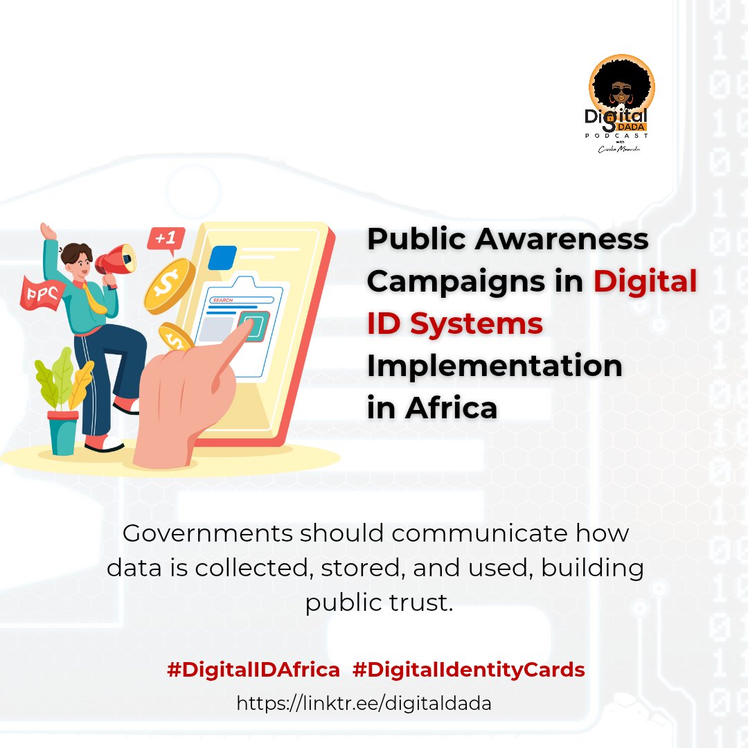 Ddadapodcast's tweet photo. Public awareness, a key strategy in the implementation of digital ID systems in Africa
#DigitalIDAfrica #DigitalIDSystems https://t.co/aMBpJvtEdq