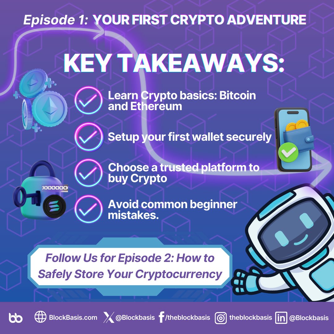 Blockbasis's tweet photo. 🚀 Episode 1 is LIVE! Your First Crypto Adventure
https://t.co/jvbkxE9EdS
💡 New to crypto? In Episode 1 of "Stay Secure in Web3", we’ll guide you through:
✅ Understanding Bitcoin & Ethereum basics
✅ Setting up a secure wallet
✅ Choosing a trusted platform
✅ Avoiding common beginner mistakes
🔒 Start your journey safely & confidently. Read now: https://t.co/d1u7DYnrkS
🎯 Episode 2: How to Safely Store Your Crypto drops soon!
#CryptoSecurity #Web3Tips #StaySecureInWeb3 #CryptoBeginners #BlockBasis