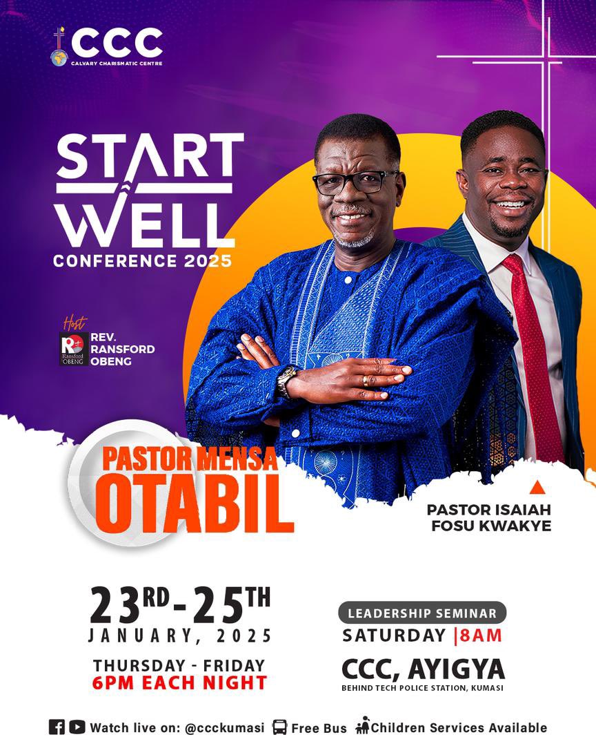 ccckumasi's tweet image. DAY 1 was phenomenal 😍, can’t wait to see you for DAY 2 ✌🏽

⏰ 6:00pm Sharp👌🏾

#StartWellConfrenece25 #SWC25 #Kumasi #Ghana #DrMensahOtabil #CCCGhana