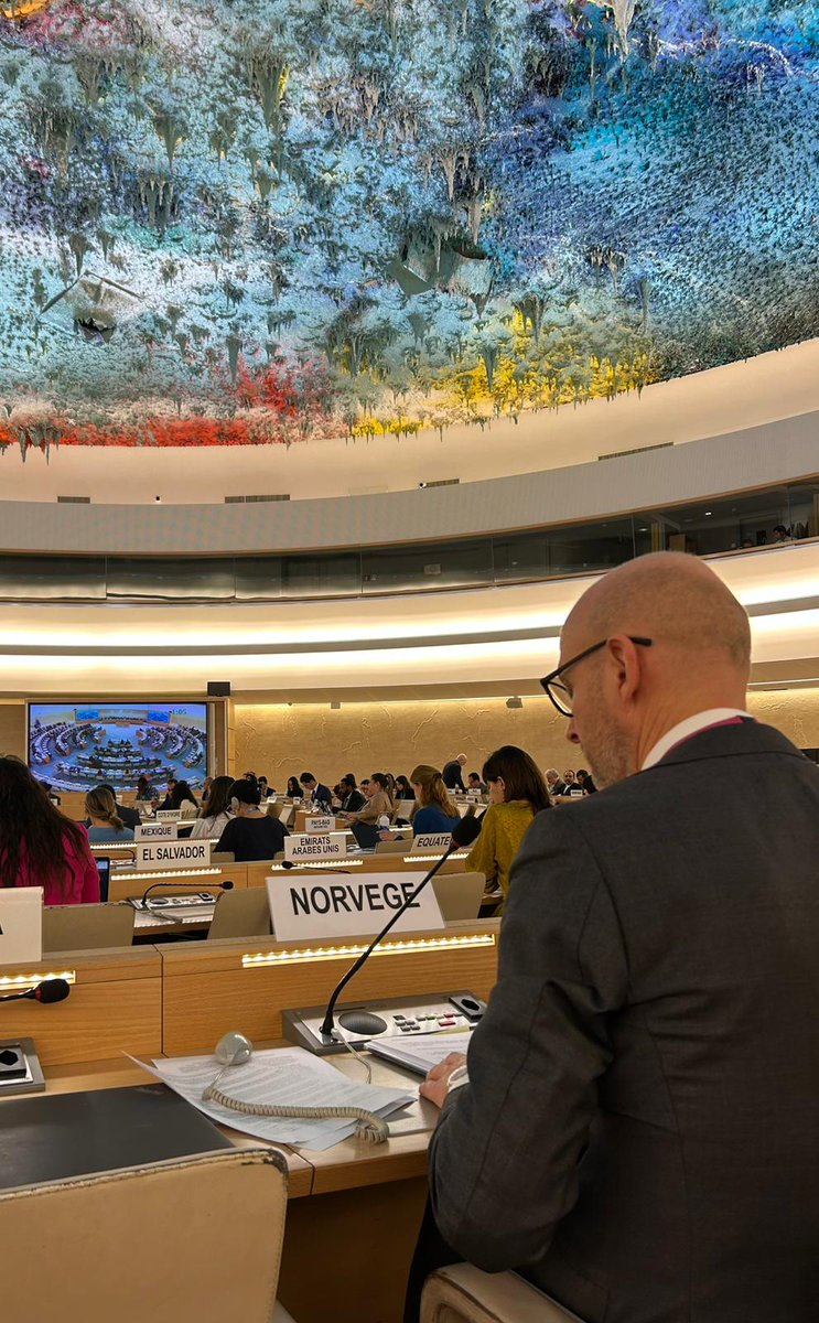 NorwayInGeneva's tweet photo. At #UPR48 Norway recommends that #Iran:

1. Ratifies #CEDAW

2. Abolishes death penalty

3. Ensures #FreedomofExpression

4. Ensures the #rights of detainees

Full statement:
👉 https://t.co/5BByKw2DZF https://t.co/3GDWDaDUy2