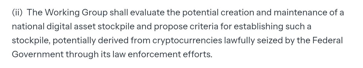 🤔🤔🤔 Everyone's talking about how <a href="/Ripple/">Ripple</a> is lobbying for $XRP to be in the stock pile of crypto for the #US but here's what the executive order actually said. It will look into stock piling the Proceeds of Crime (POC) when lawfully seized. Now that to me reads as ANY crypto