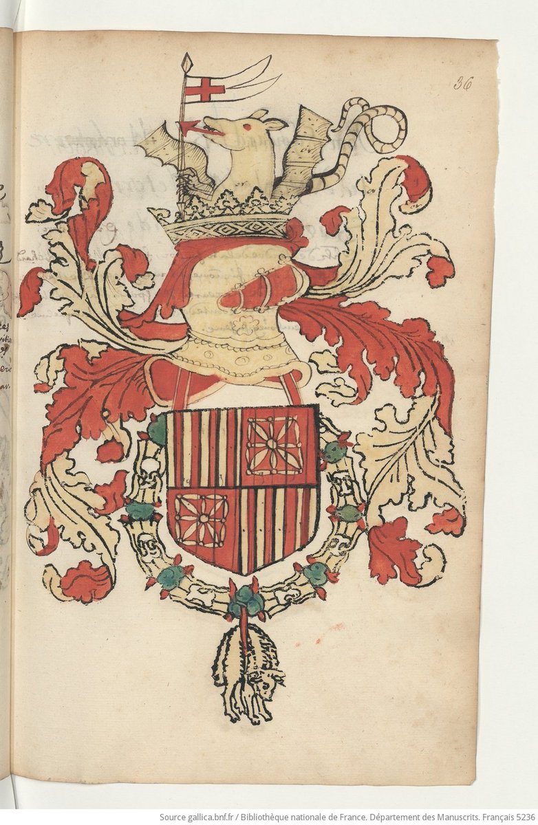 ¿Sabíais que Juan II de Aragón fue caballero del Toisón? 

Se le admitió en la orden en 1461.

Aquí podéis ver sus armas (Aragón y Navarra) con el collar.

<a href="/GallicaBnF/">Gallica BnF</a> gallica.bnf.fr/ark:/12148/btv… #lesarmoiriesduvendredi <a href="/heraldique_fr/">Héraldique française 🇺🇦🇫🇷</a> <a href="/DumoulinValrie2/">Valérie-Alice Dumoulin🦋</a> <a href="/albanperes/">Alban Pérès</a> <a href="/BrunelGhislain/">Brunel Ghislain</a>