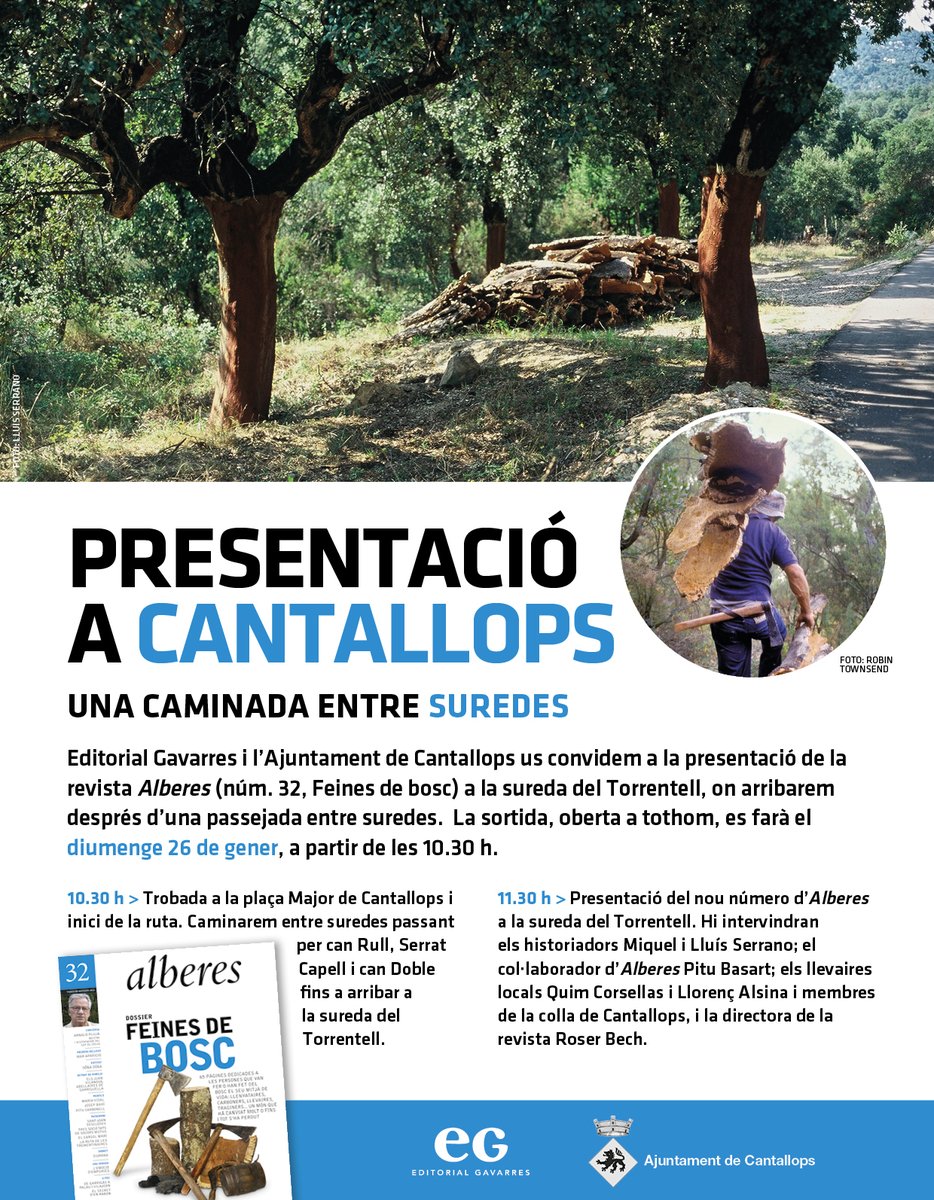 Grup Gavarres (@grupgavarres) on Twitter photo 🌳Aquest diumenge caminarem entre suredes. A Cantallops, per ser concrets, on passejarem pel bosc, recordarem antics oficis i presentarem el nou número de la <a href="/revistalberes/">Revista Alberes</a>. Us esperem a la plaça Major per fer camí cap a la sureda del Torrentell! Som-hi! 🌳Aquest diumenge caminarem entre suredes. A Cantallops, per ser concrets, on passejarem pel bosc, recordarem antics oficis i presentarem el nou número de la <a href="/revistalberes/">Revista Alberes</a>. Us esperem a la plaça Major per fer camí cap a la sureda del Torrentell! Som-hi!