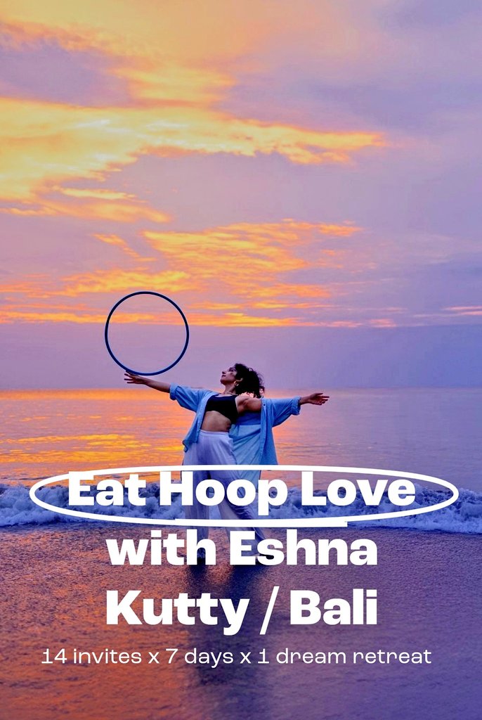ndcnn's tweet image. Eat, Hoop, Love!
Friends, my daughter @EshnaKutty is co-hosting a 7-day dream retreat in Bali that has a bit of hula hooping (for beginners), skill building, forming connections, great food, tropical vibes & more. Only 14 seats.
Check it out and share
bucketlist.to/eat-hoop-love