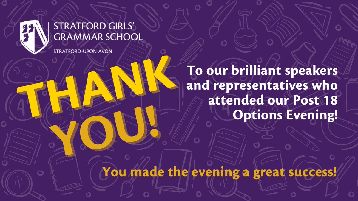 Shottery's tweet photo. 🎉 Huge thanks to all the amazing speakers, Alumni &amp; company reps at our Post 19 Options Evening at SGGS!

Your expertise &amp; enthusiasm inspired our students as they explore their future pathways and made the evening a great success

#ThankYou #Post19Options #SGGSCommunity https://t.co/obFsY3FPpL