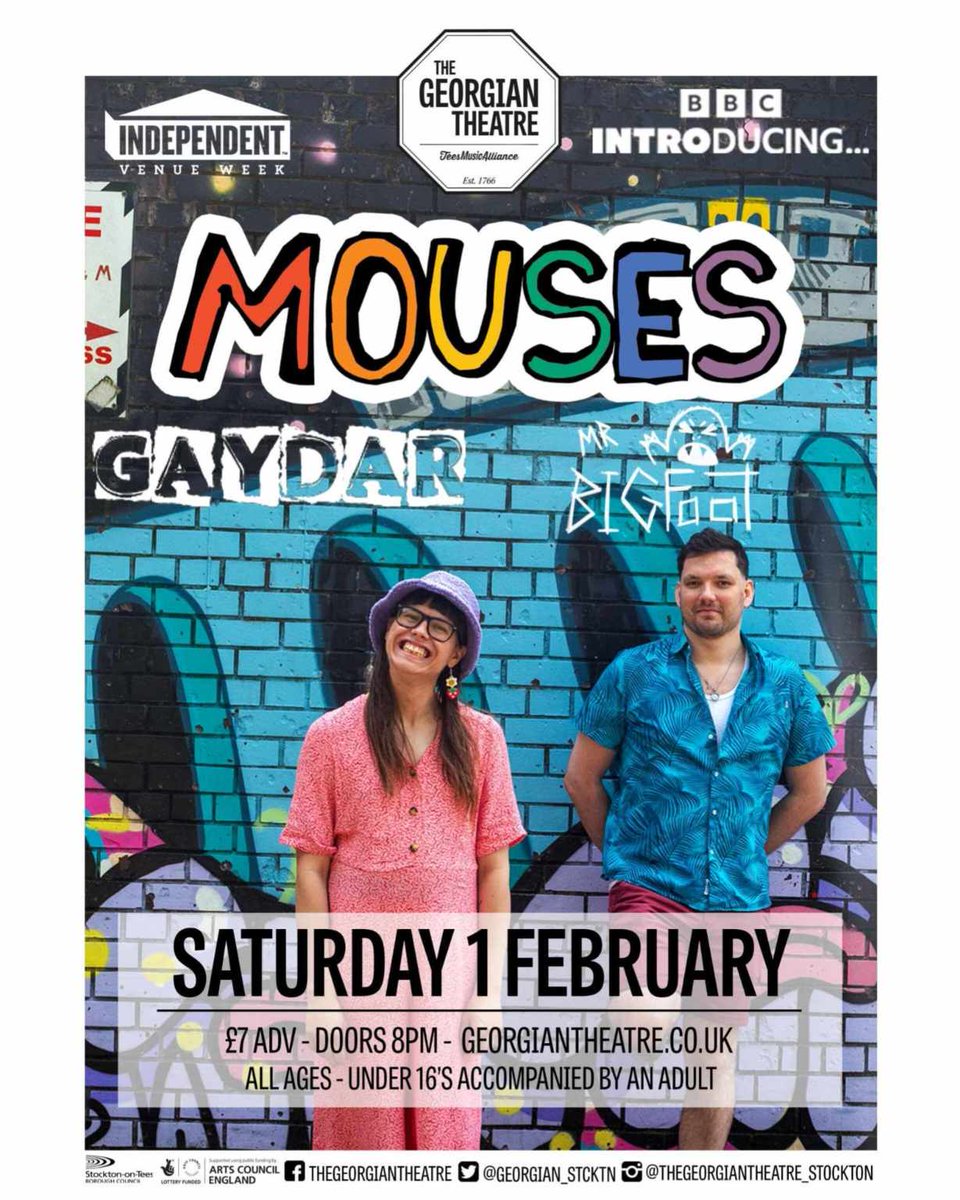 For those who may have missed it on Shakk's BBC Introducing North-East show last night, <a href="/MrBigfootUK/">Mr Bigfoot</a> complete the Independent Venue Week garage-rock lineup on Sat 1st Feb feat. <a href="/MousesTheBand/">ᴍᴏᴜꜱᴇꜱ</a> &amp; Gaydar.

🎟 georgiantheatre.co.uk/live-events/mo…