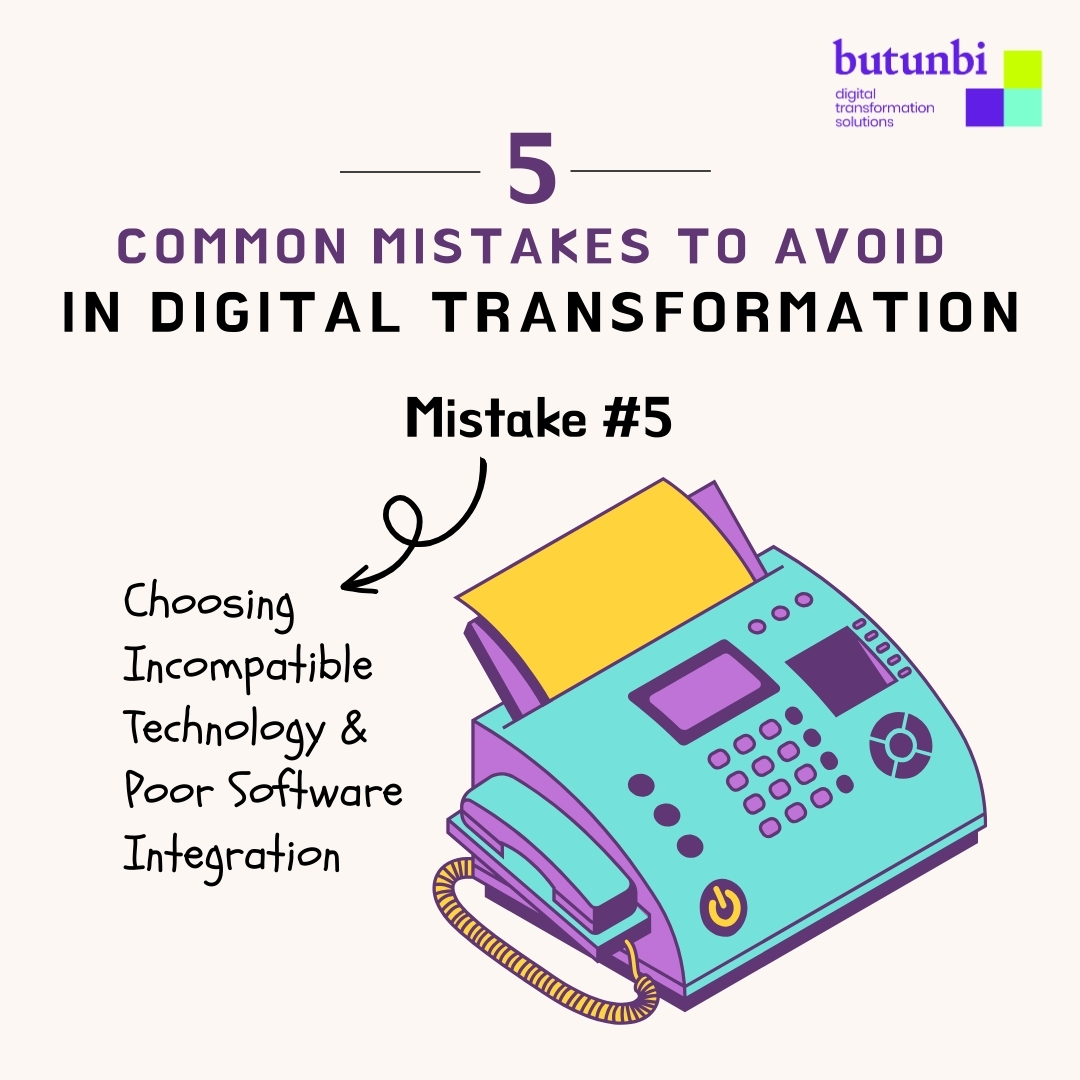 butunbi's tweet photo. Mistake #5: Incompatible Tech in #DigitalTransformation 🚫

Digital transformation fails when technologies don't sync. 

Disconnected systems create:
-Data silos
-Performance bottlenecks
-Hidden integration costs

Discover more: https://t.co/N3mvaazyqo https://t.co/oBx9jN815S