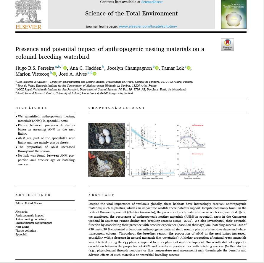 There is no two without three! 

Third chapter of my thesis out in <a href="/STOTEN_journal/">STOTEN</a> !

"Presence and potential impact of anthropogenic nesting materials on a colonial breeding waterbird"

authors.elsevier.com/sd/article/S00… (1/10)