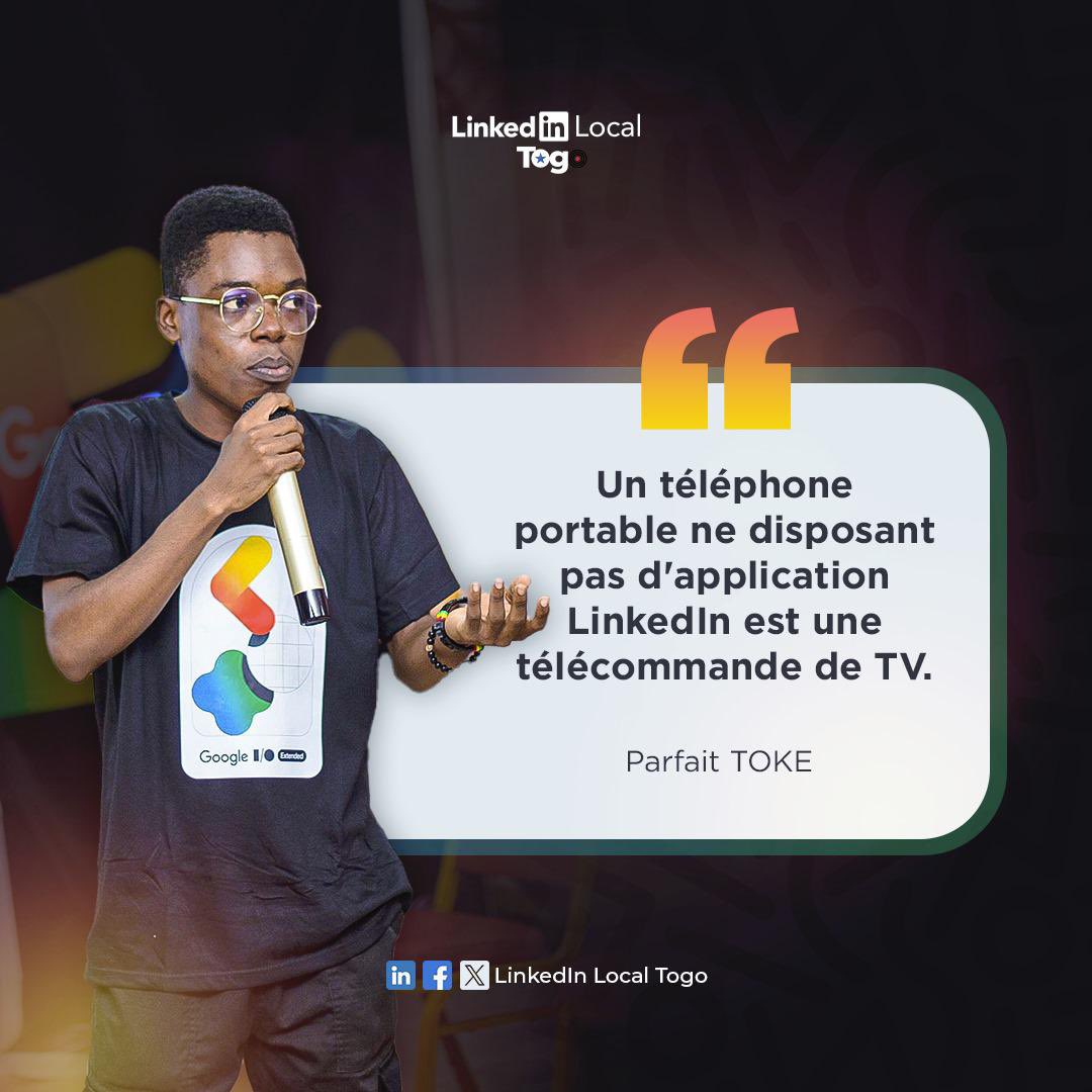 LinkedlnTg's tweet photo. <Un téléphone portable ne disposant pas d’application LinkedIn est une télécommande de TV 📺 >.
@Parfait TOKE
 #LinkedInLocalTogo
#TheGroup #Réseautage https://t.co/pPb2o2gASJ