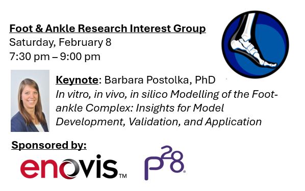 Karen Kruger (@karenkrugerphd) on Twitter photo Attending #ORS2025? Join us for the Foot & Ankle RIG on Saturday, Feb 8 at 7:30 pm. This session will feature a keynote from <a href="/BarbaraPostolka/">Barbara Postolka</a>, poster teasers, and updates on standards. Food and drinks will also be provided. Thank you to our sponsors <a href="/enovismedtech/">Enovis</a> and <a href="/28Paragon/">Paragon 28 a Zimmer Biomet Company</a>! Attending #ORS2025? Join us for the Foot & Ankle RIG on Saturday, Feb 8 at 7:30 pm. This session will feature a keynote from <a href="/BarbaraPostolka/">Barbara Postolka</a>, poster teasers, and updates on standards. Food and drinks will also be provided. Thank you to our sponsors <a href="/enovismedtech/">Enovis</a> and <a href="/28Paragon/">Paragon 28 a Zimmer Biomet Company</a>!