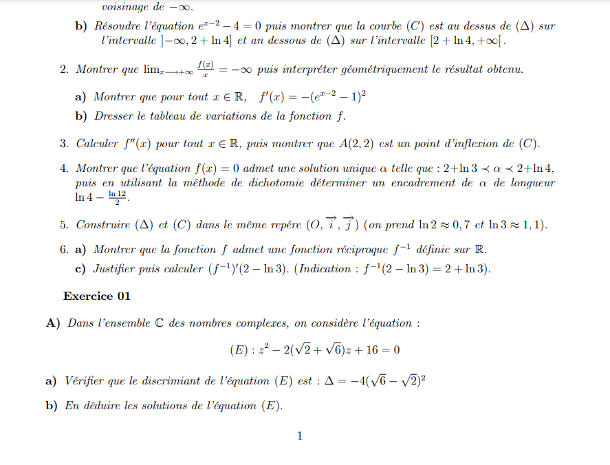 etudegenerale's tweet photo. (2 bac pc et svt)
Devoir maison sur la fonction exponentielle et les nombres complexes ✍️
https://t.co/G5P9SCQgeC
#math #Maths #mathematics #mathématiques #2bac https://t.co/hbxC8Yd4Mg