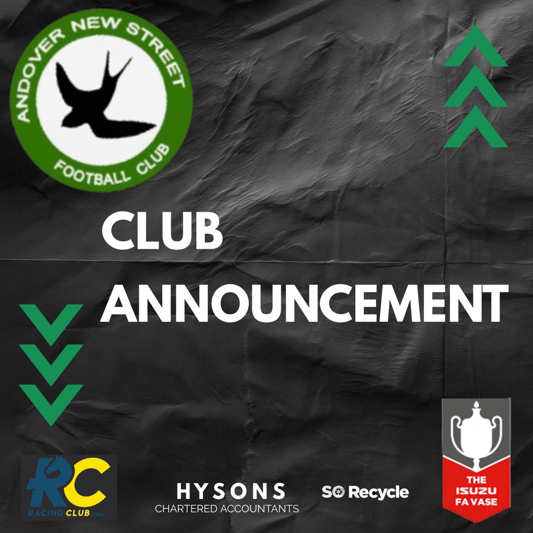 🚨FA VASE CLUB ANNOUCEMENT🚨

Andover New Street Reinstated into FA Vase Fifth Round Subject to Appeal*

Andover New Street Football Club can confirm that we have been reinstated into the FA Vase Fifth Round following the recent decision by The Football Association. This decision