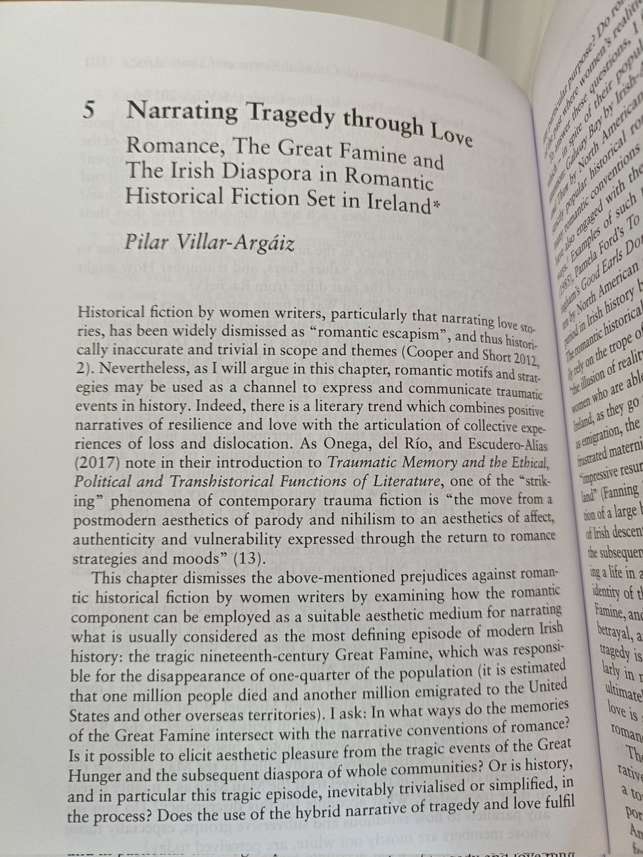 Just received my printed copy of this new Routledge publication. My contribution examines themes of romance, the Great Famine and the Irish Diaspora in Romantic Historical Fiction Set in Ireland. Anyone interested, please do let me know and I will share the research ☘️