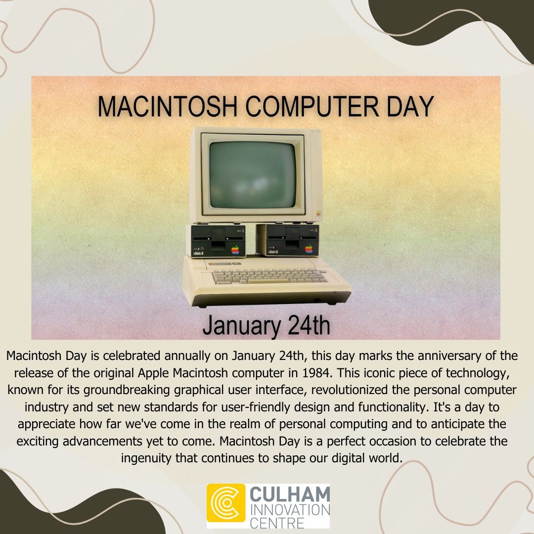 Macintosh Day is celebrated annually on January 24th, this day marks the anniversary of the release of the original Apple Macintosh computer in 1984.