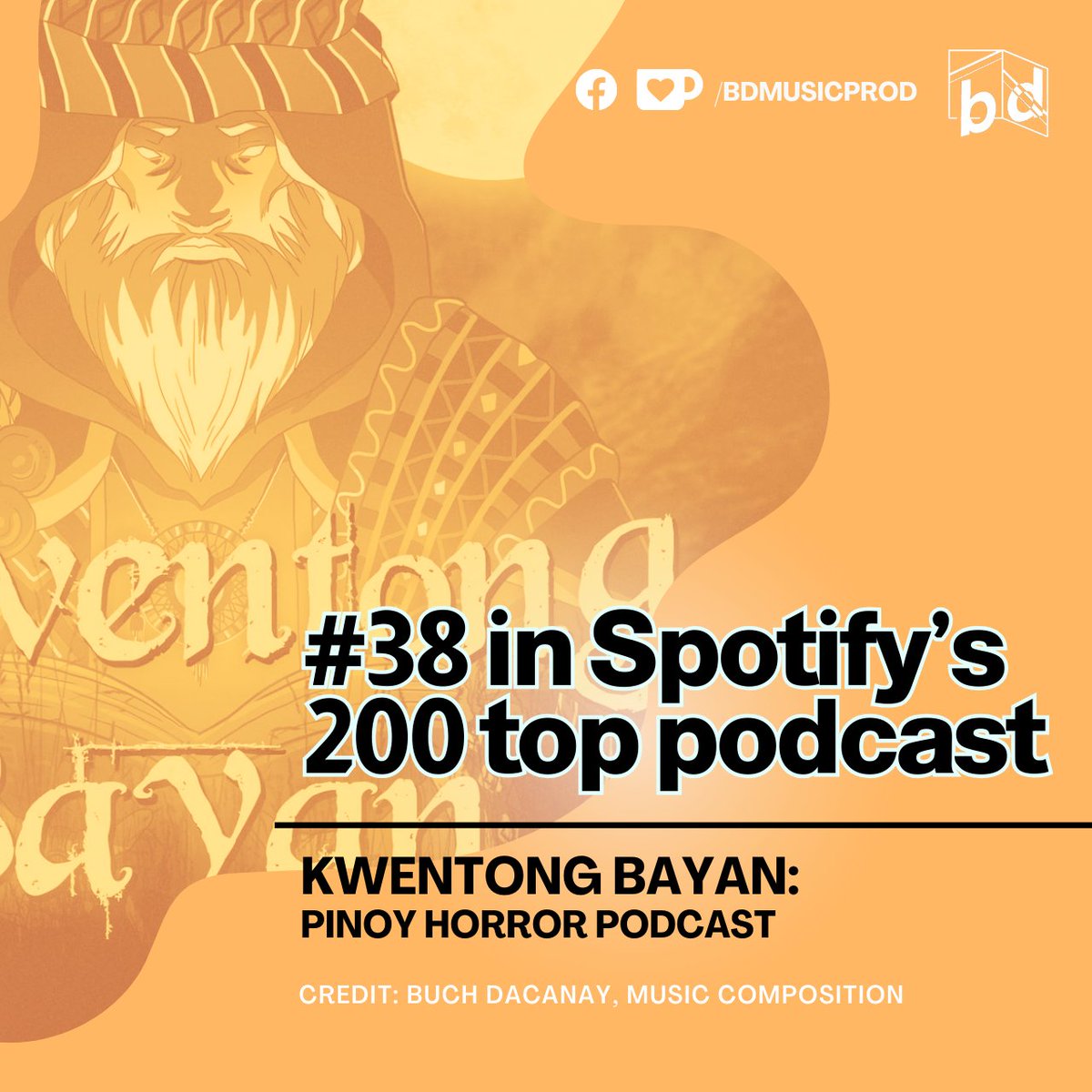 DacanayBuch's tweet photo. NEWS THIS WEEK!
We are proudly on the charts for Spotify's Top 200 podcasts this January 2025!

TAGM Marketing Solutions Inc and BD Music Production's collaboration created "Pintados", "Ninuno" and "Kwentong Bayan"

Cheers to more wins this 2025! 🥂
Be #BDProduced #BDMusicProd https://t.co/7WuxOD8IcW