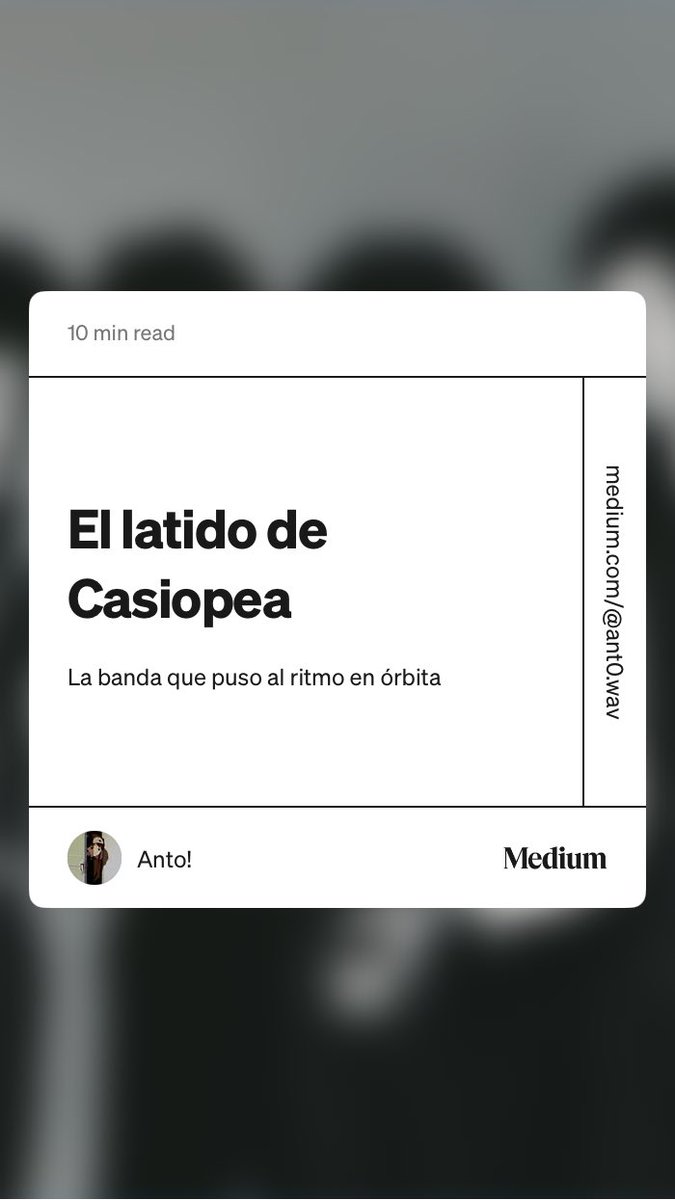 Ant0wav's tweet photo. Buenas, he escrito un ensayo sobre Casiopea, el jazz fusion y tal https://t.co/Cxr1k245d6 https://t.co/henujHKJiS