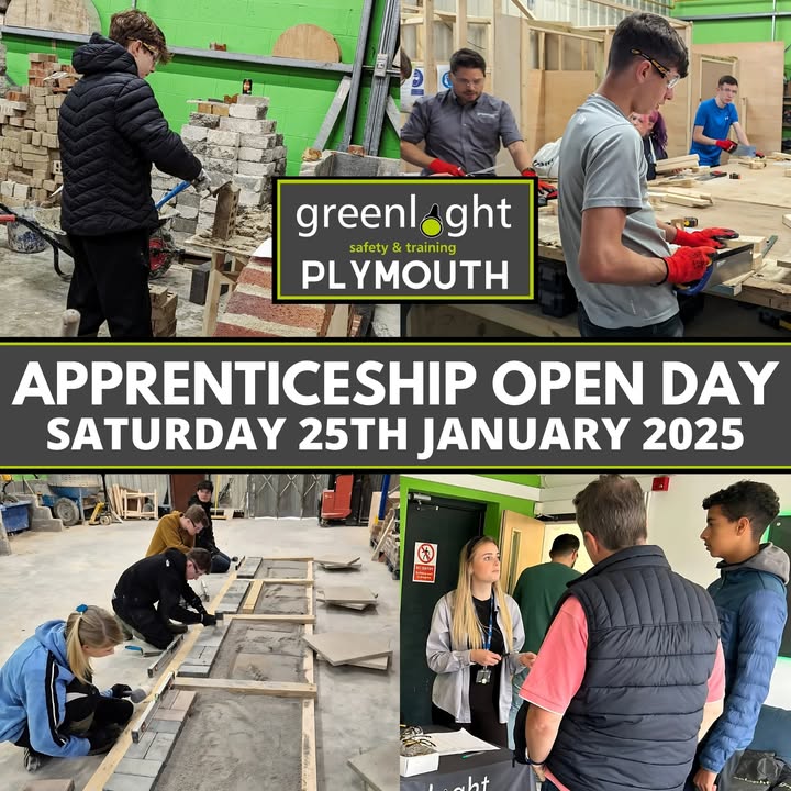 UPCOMING EVENT 📢

Apprenticeship Open Day
📆 Saturday 25 January
🕔 10am to 1 pm
📍 Huxley Close, PL7 4JN

Join the #Greenlight team to tour the facilities, try a trade, and find out about construction apprenticeships and careers.

#Skills4Plymouth #BuildingPlymouth