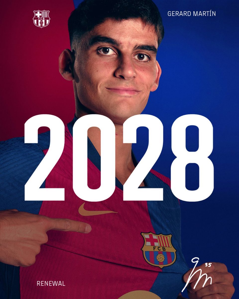 FCBarcelona's tweet photo. 💙 𝐆𝐄𝐑𝐀𝐑𝐃 𝐌𝐀𝐑𝐓𝐈́𝐍 𝟐𝟎𝟐𝟖 ❤️ https://t.co/8AeegY63bj