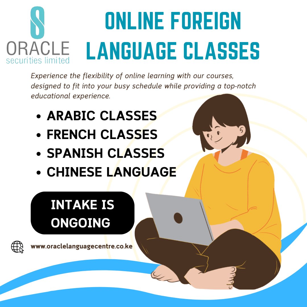OracleLanguage's tweet image. Online Foreign language classes
Learn a new language with Oracle Language’s online classes, taught by skilled instructors who offer personalized, flexible lessons.
Phone: 0736496025
Website: oraclelanguagecentre.co.ke
#onlinelearning #foreignlanguageclasses #nairobikenya