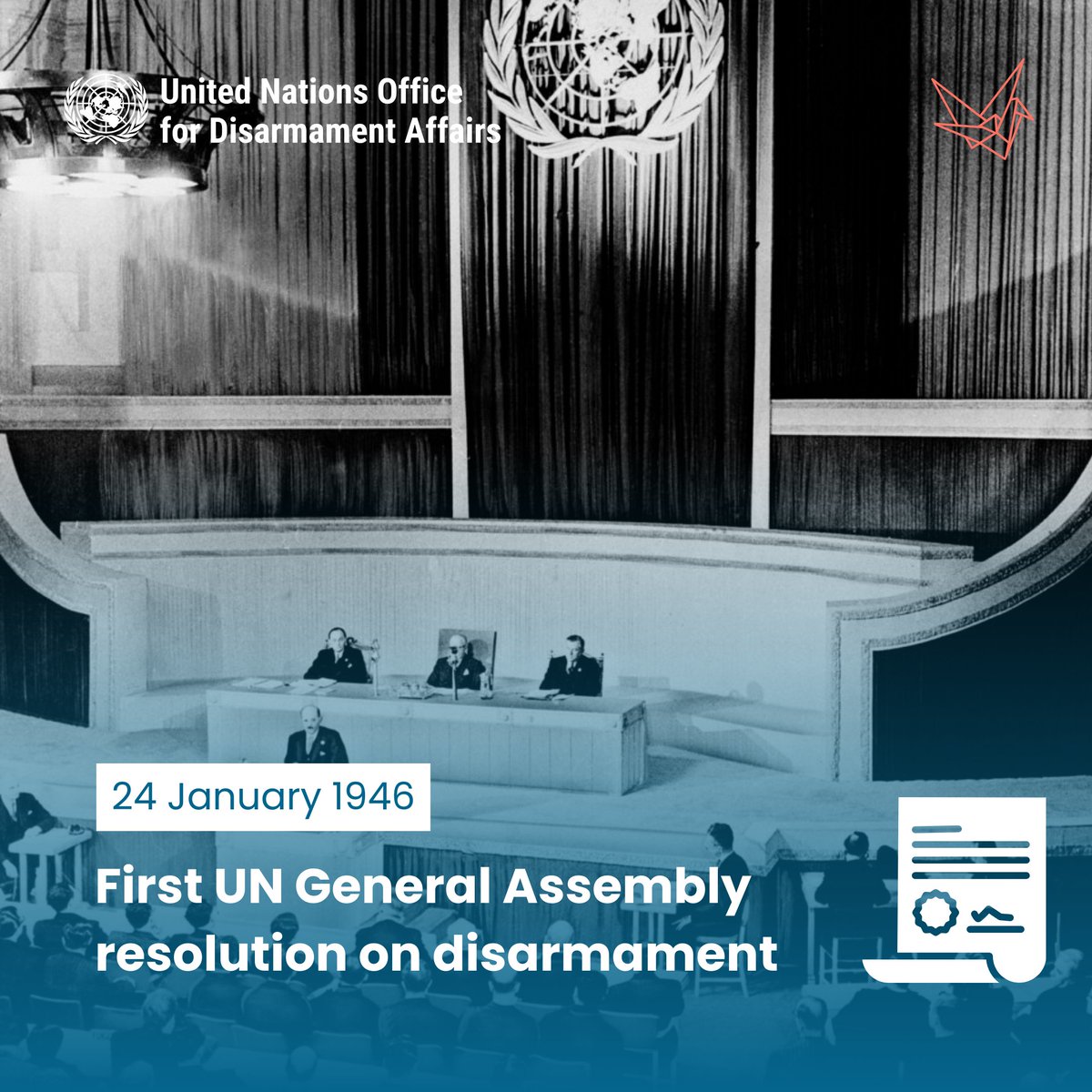 unodavienna's tweet photo. 🌍 This #InternationalEducationDay, we honor the 1946 UN resolution on disarmament, adopted on January 24. ⚛️ It marked a vital step toward peace by addressing atomic energy challenges, reminding us that education is key to creating a safer, sustainable future. #Peace #UNHistory https://t.co/NmjMeh6oYT