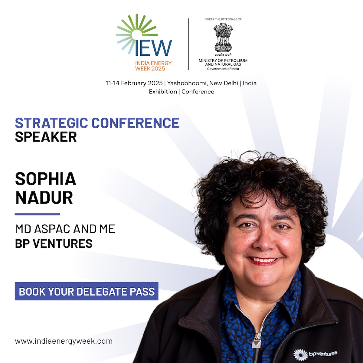 Sophia Nadur, MD AsPac and ME, bp ventures, will be joining us as a Strategic Conference speakers during India Energy Week 2025. Nadur leads venturing deals across key regions, focusing on advanced mobility, bio-energy and tech-led solutions to accelerate the energy transition.