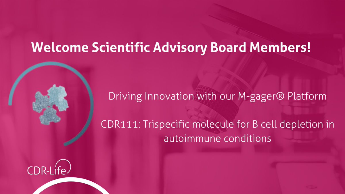 Excited to hold our first Autoimmune Scientific Advisory Board meeting today! With CDR404's clinical progress &amp; our new CDR111 (CD3xCD19xBCMA trispecific) for immune reset, our proprietary antibody-based M-gager® platform expands our unique T cell engager approach to autoimmunity