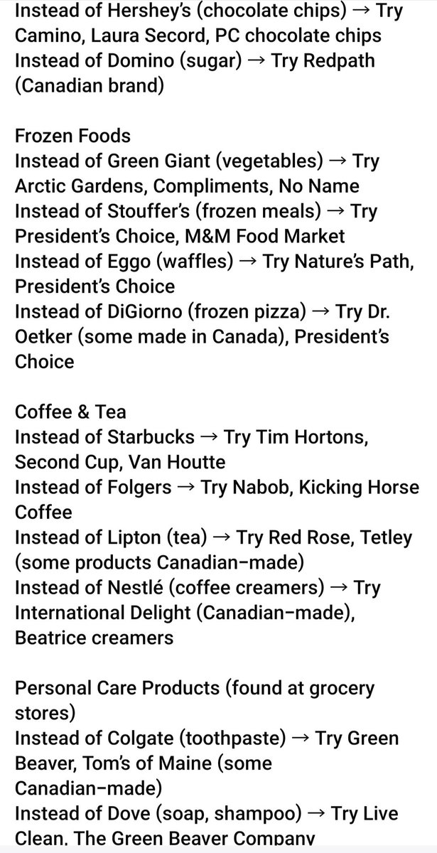 US vs Canadian products.