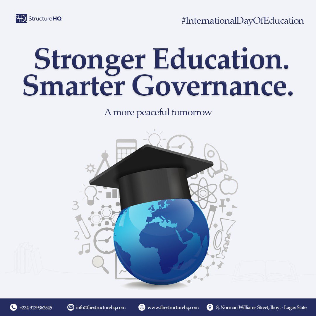 thestructurehq's tweet photo. On this International Day of Education, we celebrate the power of learning and how it shapes stronger a society.
Together, let’s invest in education for a more peaceful tomorrow✨
#InternationalDayOfEducation #EducationMatters #StrongerGovernance #BetterTomorrow #StructureHQ https://t.co/aKg14YvhkH