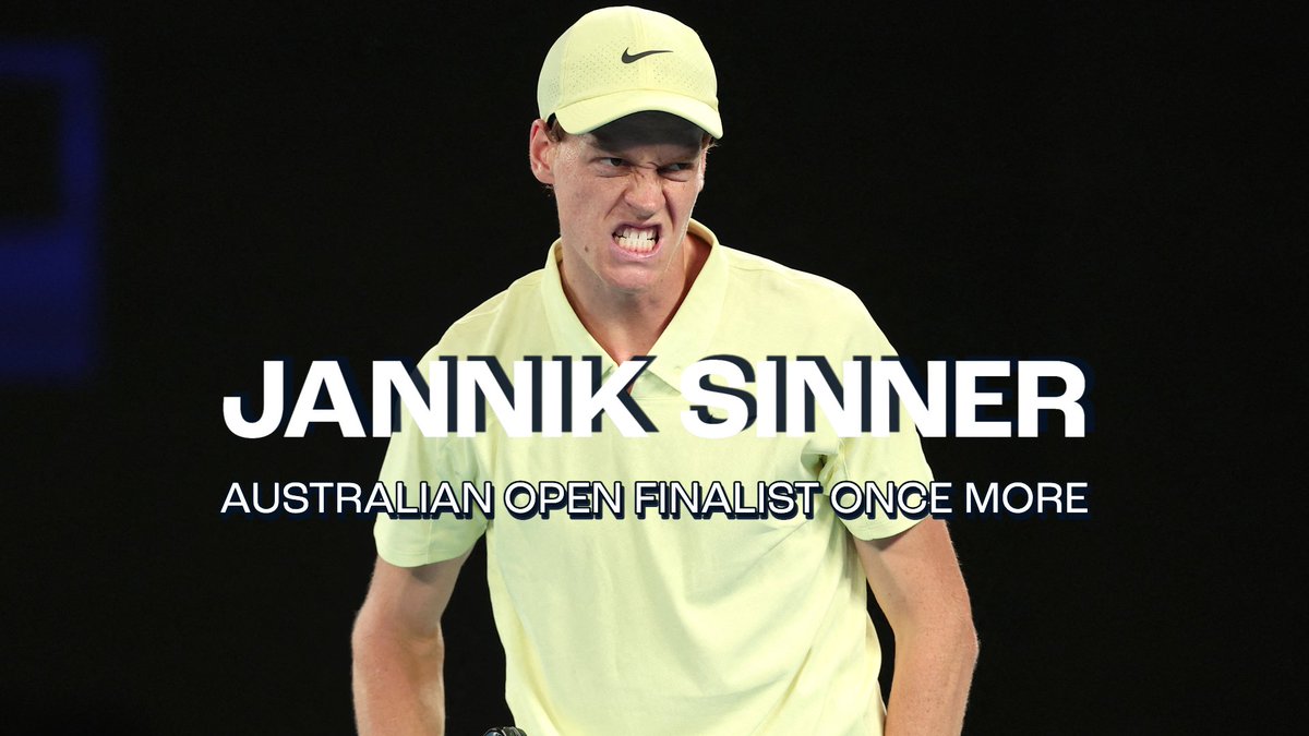 THE DEFENDING CHAMP IS BACK IN THE FINAL 🔥

Sinner moves past Shelton 7-6(2) 6-2 6-2 to claim his spot in the Melbourne final once more…

#AO2025