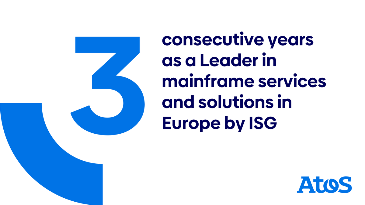 This is the third year that we’ve been named as European Leader in Mainframe by <a href="/ISG_News/">ISG</a> in its Provider LensTM Report.

As a leader in Mainframe as a Service and Mainframe Operations in Europe, we can address your challenges! 

Discover more➡️ atos.net/en/lp/isg-main…