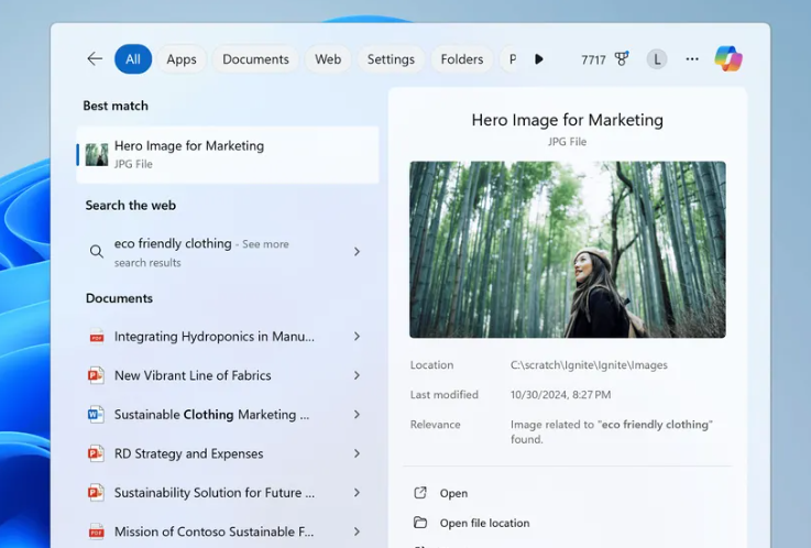 clore_ai's tweet photo. Microsoft’s AI search feature 🔥

This changes how you look for files.

Using semantic indexing, you can search local files with casual language—no need to remember file names or locations. It works offline too, thanks to NPU chips on Copilot Plus PCs.

AI is making tech more intuitive, bridging the gap between humans and machines.

The future is smarter. 🚀