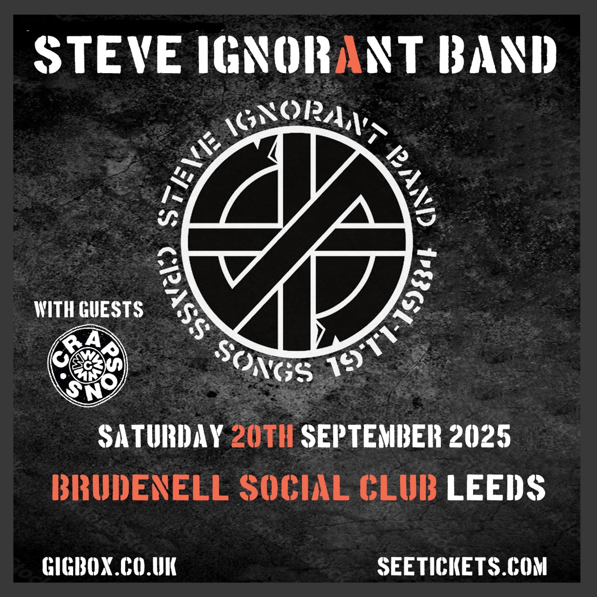 Steve Ignorant (@steveigs) on Twitter photo STEVE IGNORANT BAND
Brudenell Social Club, Leeds 20/09/25
Ticket Link - seetickets.com/event/steve-igā¦
Cavern Club, Liverpool 21/09/25
Ticket Link - seetickets.com/event/steve-igā¦
#steveignorantband <a href="/steveigs/">Steve Ignorant</a> #crapsons STEVE IGNORANT BAND
Brudenell Social Club, Leeds 20/09/25
Ticket Link - seetickets.com/event/steve-igā¦
Cavern Club, Liverpool 21/09/25
Ticket Link - seetickets.com/event/steve-igā¦
#steveignorantband <a href="/steveigs/">Steve Ignorant</a> #crapsons