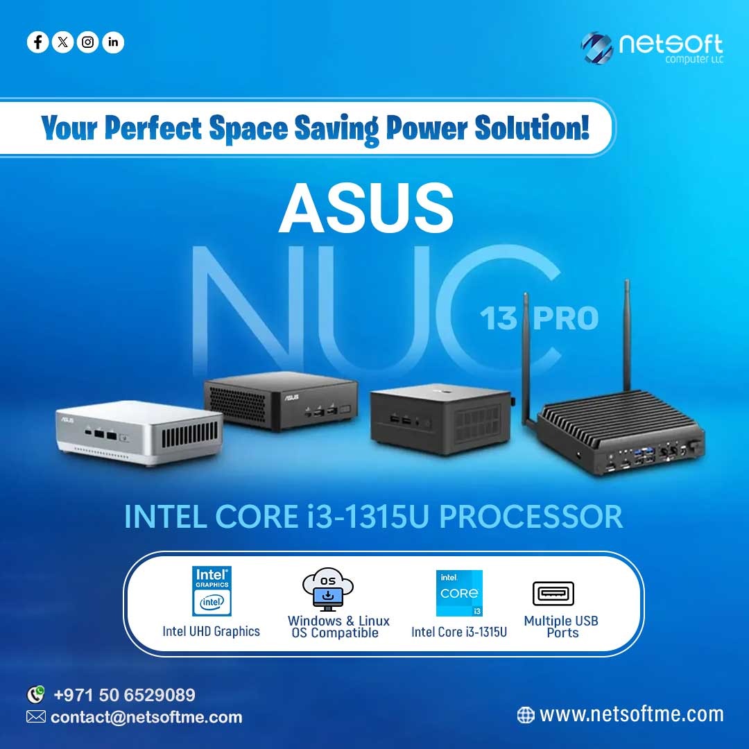 NetsoftComputer's tweet photo. ASUS NUC 13 Pro Intel Core i3-1315U Processor
Your Perfect Space-Saving Power Solution!
📞 Contact us: +971 50 6529089
#NetsoftComputerLLC #Asus #nuc #ASUSNUC #asusnuc13pro #IntelUltra #asusrog #intelcorei3 #intel #nucminipc #ASUSMiniPC #MiniPC #1315u #Processor #13pro #nucpc https://t.co/ajjcMCOwwS