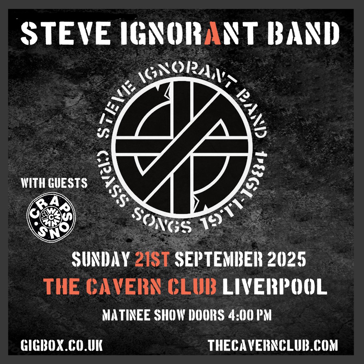 Steve Ignorant (@steveigs) on Twitter photo STEVE IGNORANT BAND
Brudenell Social Club, Leeds 20/09/25
Ticket Link - seetickets.com/event/steve-igā¦
Cavern Club, Liverpool 21/09/25
Ticket Link - seetickets.com/event/steve-igā¦
#steveignorantband <a href="/steveigs/">Steve Ignorant</a> #crapsons STEVE IGNORANT BAND
Brudenell Social Club, Leeds 20/09/25
Ticket Link - seetickets.com/event/steve-igā¦
Cavern Club, Liverpool 21/09/25
Ticket Link - seetickets.com/event/steve-igā¦
#steveignorantband <a href="/steveigs/">Steve Ignorant</a> #crapsons