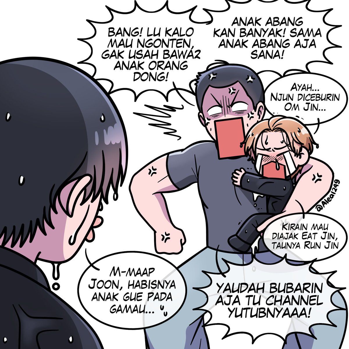 Aleal249's tweet photo. Run Jin with Baby Gyu 🏃🏃🏃 (short comic)
Nahhh gitu dong pak, maennya sama anak sendiri😗
#TXTfanart
#btsfanart
#RunJin_EP19 #BEOMGYU #Jin #TubangtanbyAle https://t.co/Msqv1dVPo5